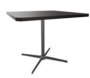 Edelstahloptik - 90 x 90 cm, Ecken gerundet (R = 60 mm) - Buche schwarz (TP 29) gebeizt - Tischkante gerade