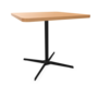 schwarz (TS 9005) lackiert - 80 x 80 cm, Ecken gerundet (R = 60 mm) - Buche natur (TP 17) - Tischkante gerade