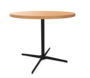 schwarz (TS 9005) lackiert - Durchmesser 90 cm - Buche natur (TP 17) - Tischkante gerade