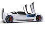 Autobett Racing XR 9 mit Flügeltüren - Kinderbett - Weiß