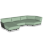 Fast Solaris Scomp02 - Sofa-Kombination - Gestell 9-Metallic Grey / Stoffkissen LSA-Sage