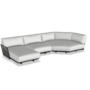 Fast Solaris Scomp02 - Sofa-Kombination - Gestell 2-Black / Stoffkissen SBI-White