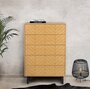 Morana Camden Bedroom Chest Herringbone Print Oak