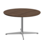 Fritz Hansen A222 Tischserie Säulenfuss - Satin Polierter Aluminium - Furnier Walnuss