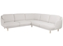 Fritz Hansen Lune JH510 Ecke Sofa 5 sitzer Eiche Beine - Linara 2494/340, Grey mist