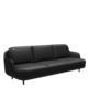Fritz Hansen Lune™ JH300 - 3-sitzer Sofa - Soft Black
