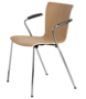 Fritz Hansen Vico Duo VM111 Veneer - Holz Veneer Oak, Verchromter Stahl