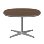 Fritz Hansen Couchtisch A202 Superzirkular 75X75 Cm -Satin Polierter Aluminium -Walnuss