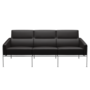 Fritz Hansen Serie 3300 3303, 3-Sitzer-Aura-Schwarzbraun