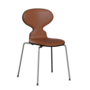 Fritz Hansen Ant™ 3101 - Front Polsterung - Lack - Stuhl - Soft-Cognac - Black (190/195) - Chrome