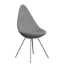 Fritz Hansen Drop™ 3110 -  Vollgepolstert - Stuhl - Hallingdal 116 - Chrome