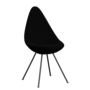 Fritz Hansen Drop™ 3110 -  Vollgepolstert - Stuhl - Hallingdal 190 - Black (190)