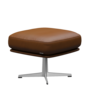 Fritz Hansen Oksen™ 4210 - Leder Fußhocker-Aluminium Matt-Aura Walnuss