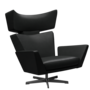 Fritz Hansen Oksen™ 4201 - Leder Loungesessel-Black-Aura-Schwarz
