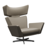 Fritz Hansen Oksen™ 4201 - Leder Loungesessel-Black-Essential-Light Grey