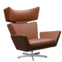 Fritz Hansen Oksen™ 4201 - Leder Loungesessel-Chrome-Essential-Walnuss