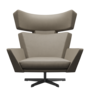 Fritz Hansen Oksen™ 4201 - Leder Loungesessel-Black-Essential-Light Grey