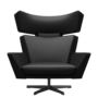 Fritz Hansen Oksen™ 4201 - Leder Loungesessel-Black-Aura-Schwarz