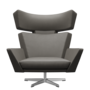 Fritz Hansen Oksen™ 4201 - Leder Loungesessel-Aluminium Matt -Essential-Lava