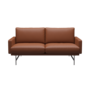 Fritz Hansen Lissoni Sofa™ PL112S - 2-sitzer Sofa-Soft-Cognac-Matt Polierter Edelstahl