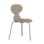 Fritz Hansen Ant™ 3100 mit Front Polsterung - Lack - Stuhl - Chrome - Light Beige (130/135) - Steelcut 240