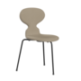 Fritz Hansen Ant™ 3100 mit Front Polsterung - Lack - Stuhl - Black (190) - Light Beige (130/135) - Steelcut 240
