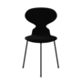 Fritz Hansen Ant™ 3100 mit Front Polsterung - Lack - Stuhl - Black (190) - Black (190/195) - Hallingdal 190