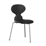 Fritz Hansen Ant™ 3100 mit Front Polsterung - Lack - Stuhl - Chrome - Black (190/195) - Soft-Black