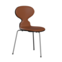 Fritz Hansen Ant™ 3100 mit Front Polsterung - Lack - Stuhl - Chrome - Black (190/195) - Soft-Cognac