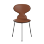 Fritz Hansen Ant™ 3100 mit Front Polsterung - Lack - Stuhl - Chrome - Black (190/195) - Soft-Cognac