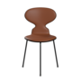 Fritz Hansen Ant™ 3100 mit Front Polsterung - Lack - Stuhl - Black (190) - Black (190/195) - Soft-Cognac