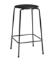 Fritz Hansen High Dot™ - 4-Beiner Hocker: Schwarz - Leder Schwarz