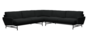 Fritz Hansen Lissoni Sofa™ PL115 - 5-Sitzer Ecksofa: Schwarz 190 - Steelcut 190