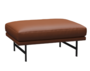 Fritz Hansen Lissoni Sofa™ PL110 - Breiter Hocker: Schwarz 190 - Leder Soft Cognac