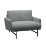 Fritz Hansen Lissoni Sofa™ PL111 - Breiter Lounge Sessel: Schwarz 190 - Hallingdal 116