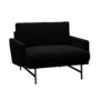 Fritz Hansen Lissoni Sofa™ PL111 - Breiter Lounge Sessel: Schwarz 190 - Hallingdal 190