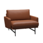 Fritz Hansen Lissoni Sofa™ PL111 - Breiter Lounge Sessel: Schwarz 190 - Leder Soft Cognac