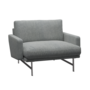 Fritz Hansen Lissoni Sofa™ PL111 - Breiter Lounge Sessel: Mattpolierter rostfreier Stahl - Hallingdal 116