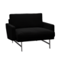 Fritz Hansen Lissoni Sofa™ PL111 - Breiter Lounge Sessel: Mattpolierter rostfreier Stahl - Hallingdal 190