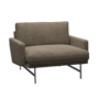 Fritz Hansen Lissoni Sofa™ PL111 - Breiter Lounge Sessel: Mattpolierter rostfreier Stahl - Moss Clay 0015