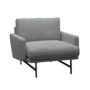 Fritz Hansen Lissoni Sofa™ PL111S - Lounge Sessel: Schwarz 190 - Hallingdal 116