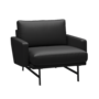 Fritz Hansen Lissoni Sofa™ PL111S - Lounge Sessel: Schwarz 190 - Leder Soft Black