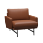 Fritz Hansen Lissoni Sofa™ PL111S - Lounge Sessel: Schwarz 190 - Leder Soft Cognac