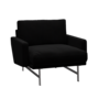 Fritz Hansen Lissoni Sofa™ PL111S - Lounge Sessel: Mattpolierter rostfreier Stahl - Hallingdal 190