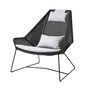 Cane-Line Breeze Highbacksessel-Cane-line Weave, Schwarz-Cane-line Natté, Light Grey