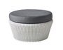 Cane-Line Kingston Hocker gross-Cane-line Weave, White grey-Cane-line Natté, Black