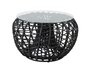 Cane-Line Nest Hocker klein-Aluminium w/Cane-line Weave - Lava grey-Gehärtetes Glas, Clear Glass