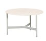 Cane-Line Twist Couchtisch, medium, Aluminium Rahmen (5011) - White, aluminium - Travertine look, ceramic