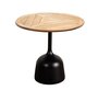 Cane-Line Glaze Couchtisch klein - Gestell mit Tischplatte ø45-Lava Grey-Teak, Geometric