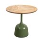 Cane-Line Glaze Couchtisch klein - Gestell mit Tischplatte ø45-Olive Green-Teak, Geometric